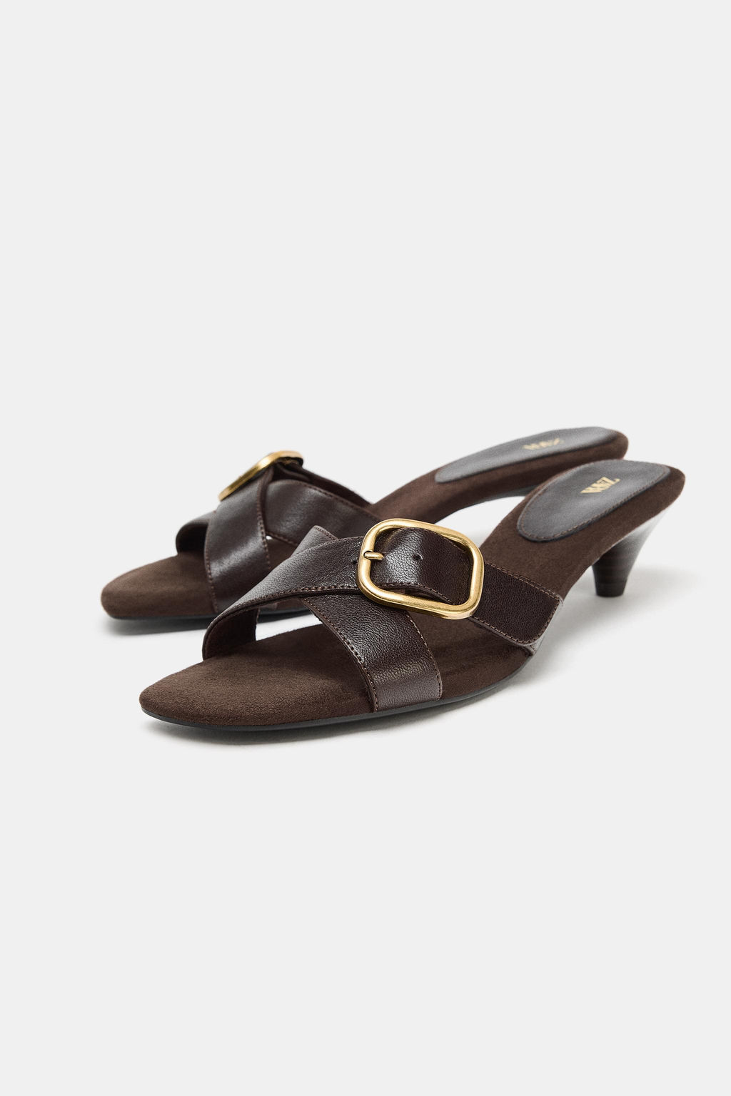 SANDALIA PIEL HEBILLA / Marr?n - Zara фото 3