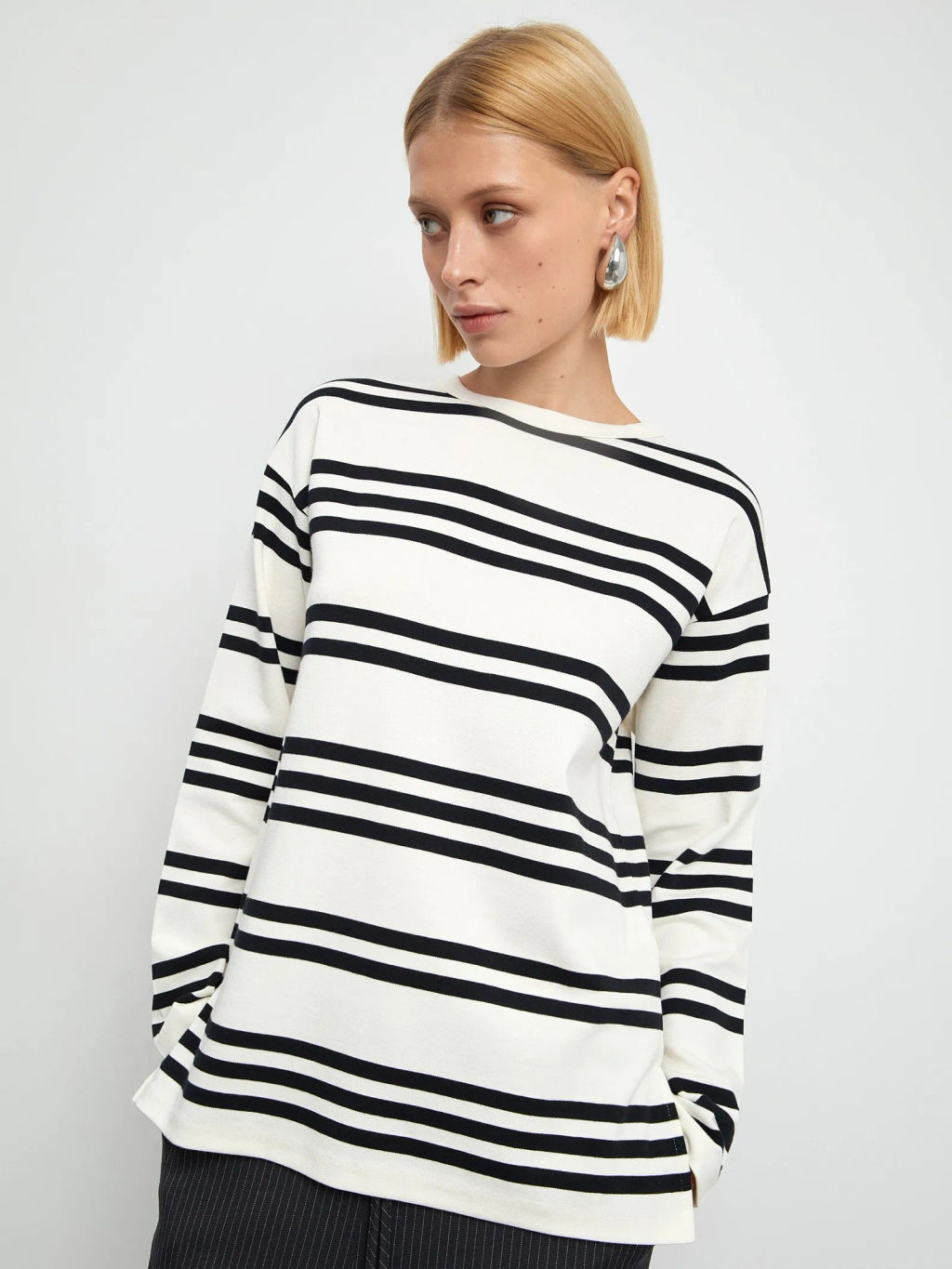 Лонгслив в полоску - Emka фото 4