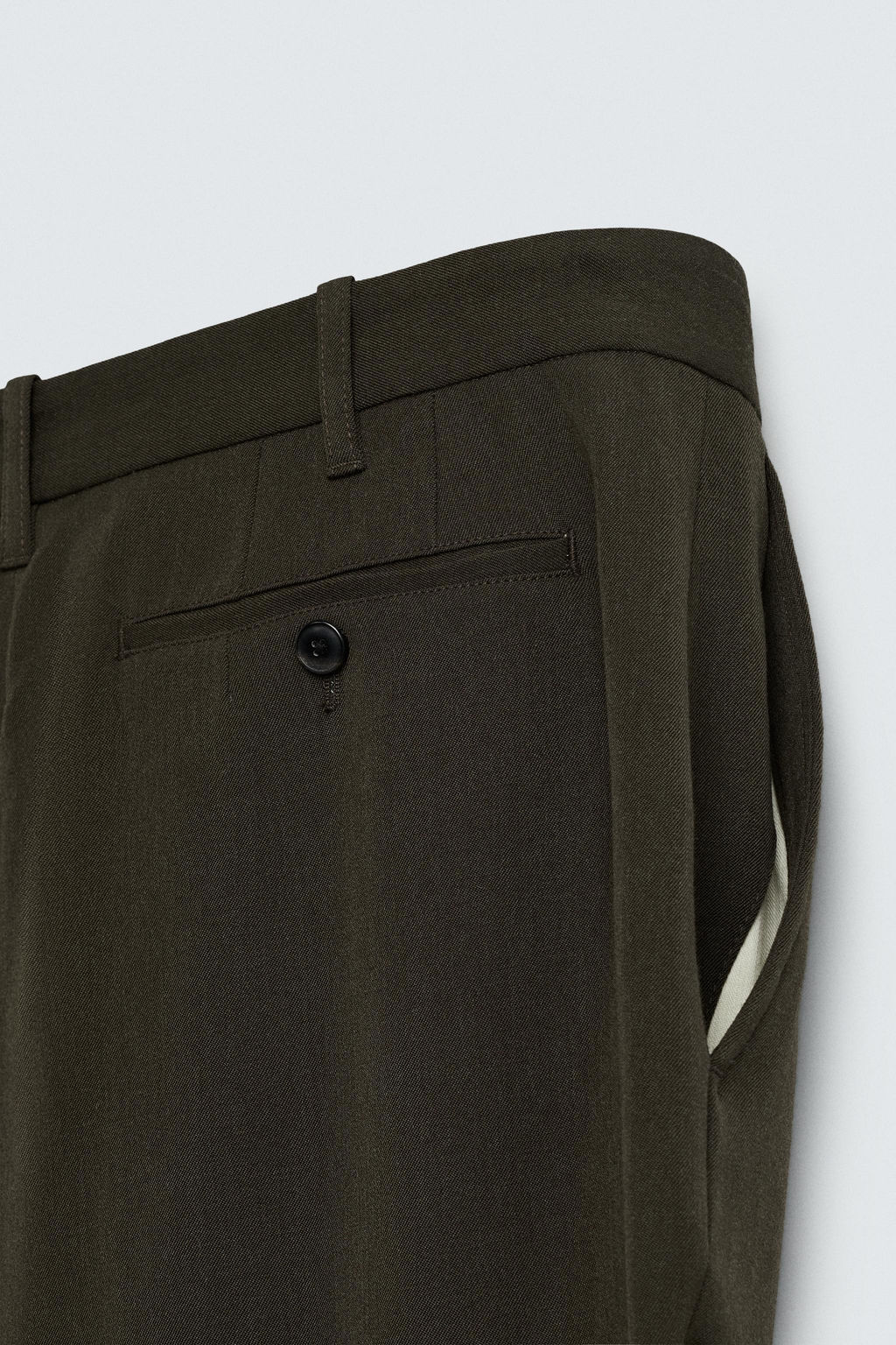 100% WOOL REGULAR FIT TROUSERS - Zara фото 10