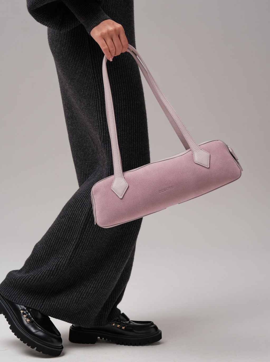 Сумка багет на плечо Deboro 31129 розовый дым