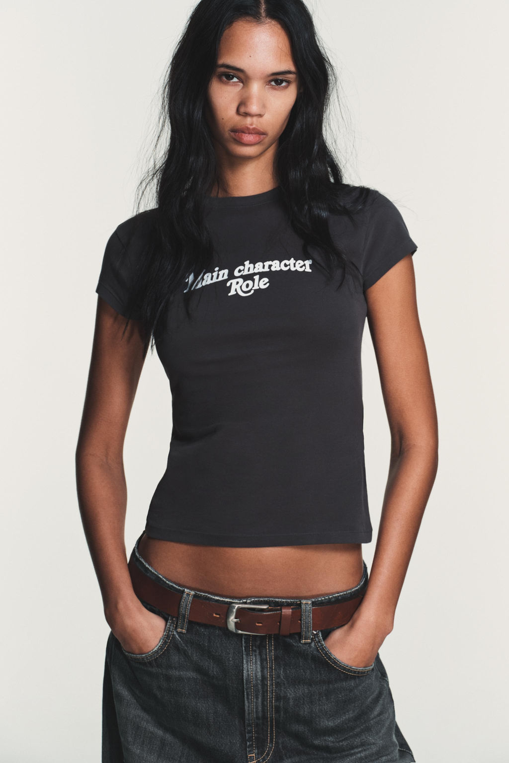 T-SHIRT WITH FRONT SLOGAN - Zara фото 11