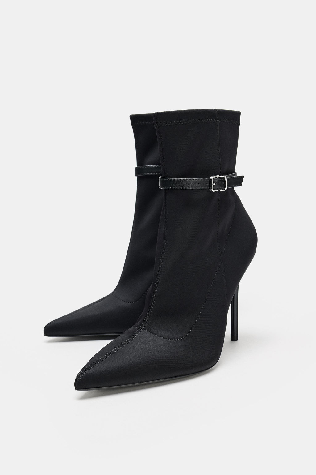 HEELED ANKLE BOOTS WITH BUCKLE - Zara фото 12