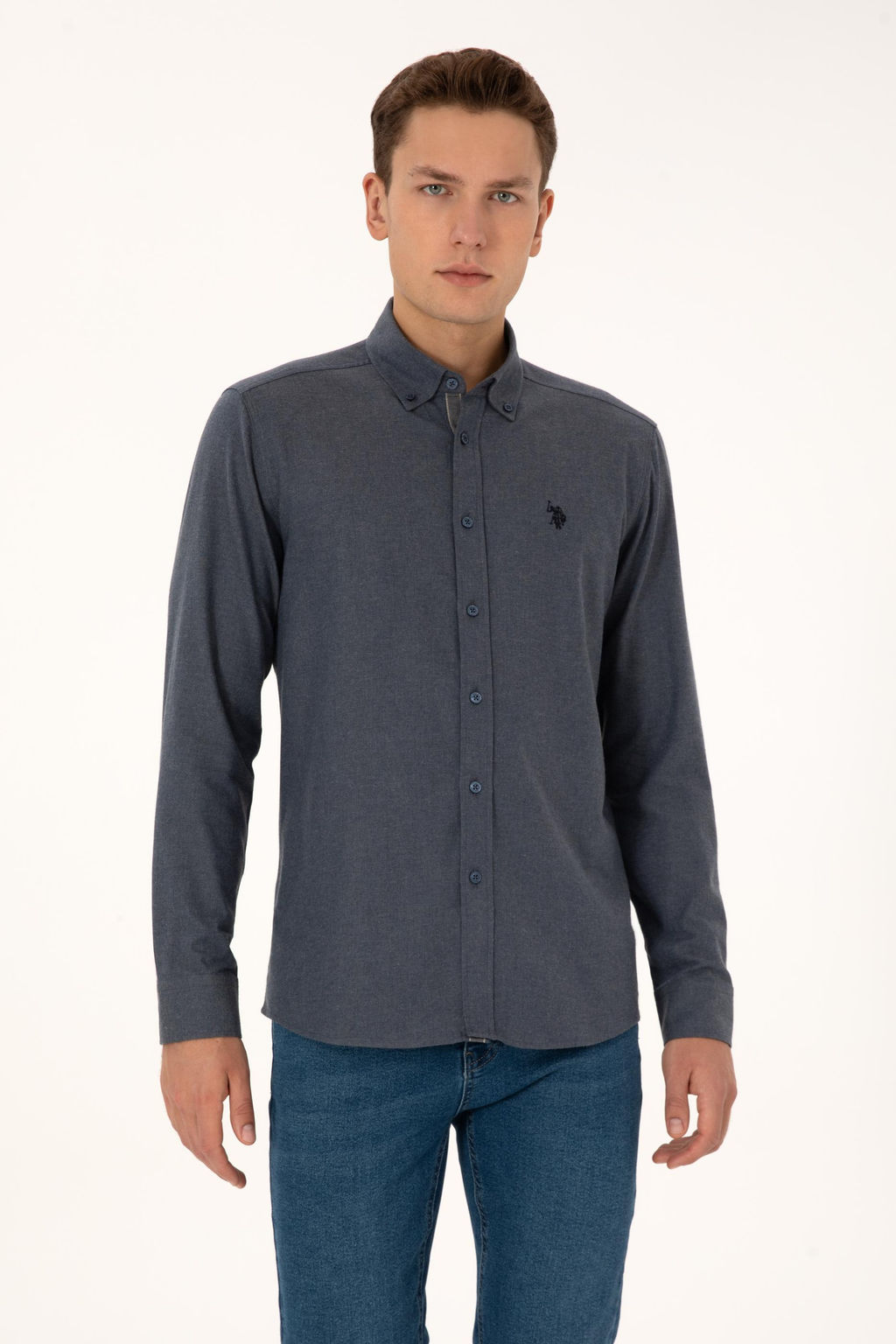 Erkek A__k Lacivert Uzun Kollu G_mlek