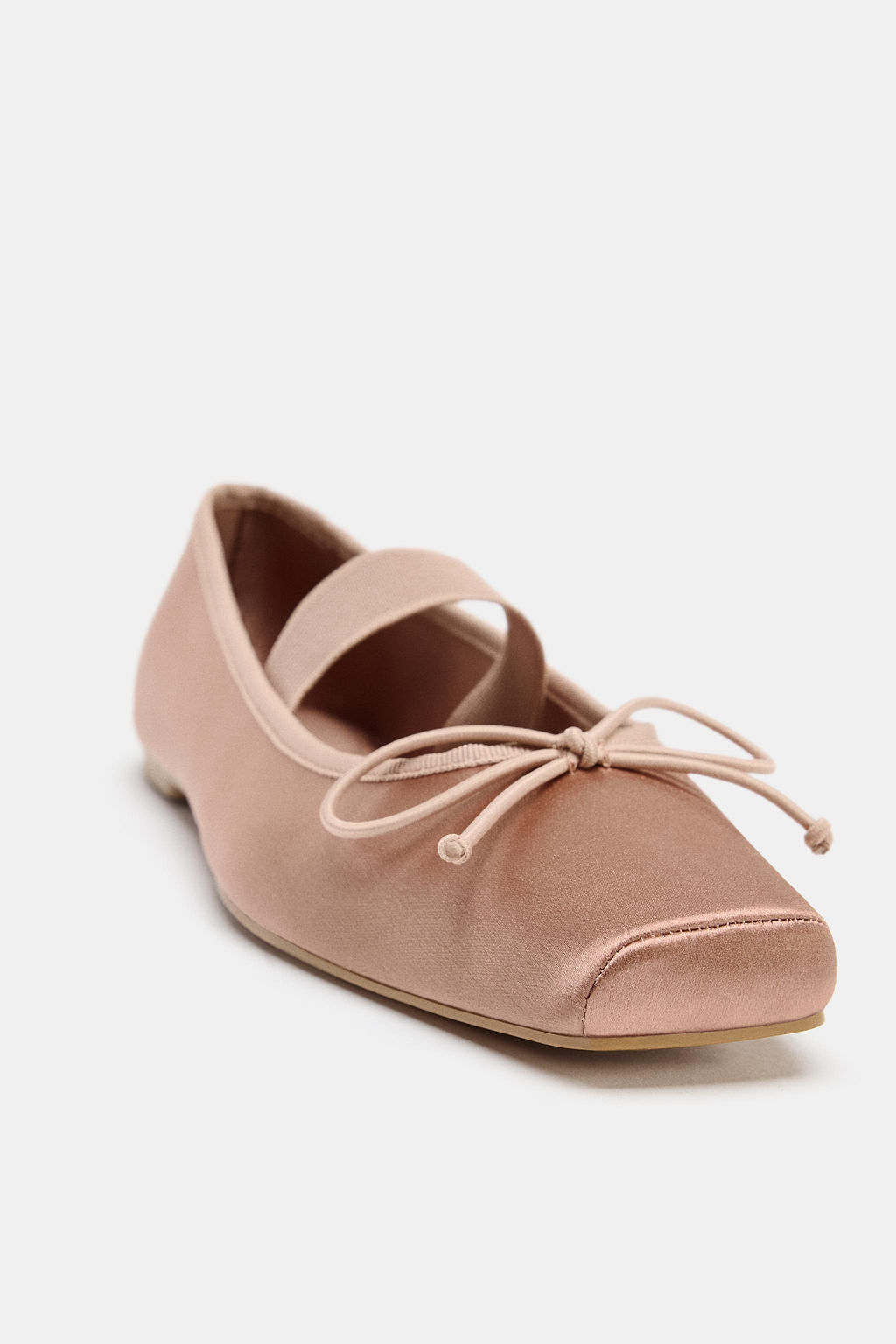SATIN BALLET FLATS WITH BOW - Zara фото 13