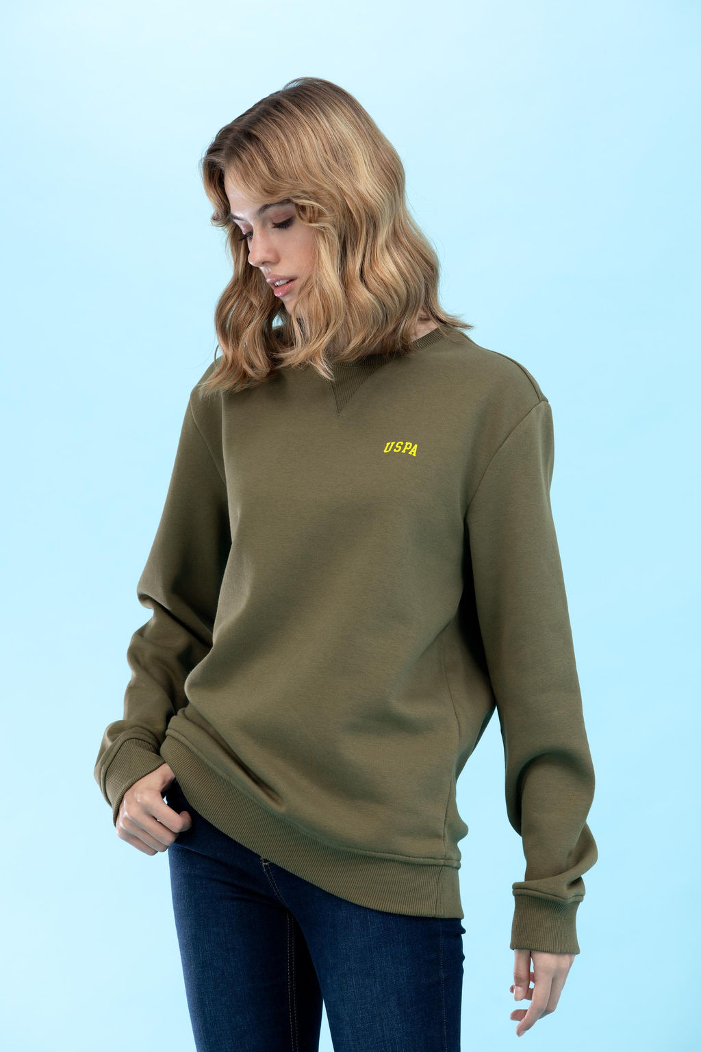 U. S. Polo Assn / Базовый свитшот цвета хаки с круглым вырезом - U.s. polo assn фото 10