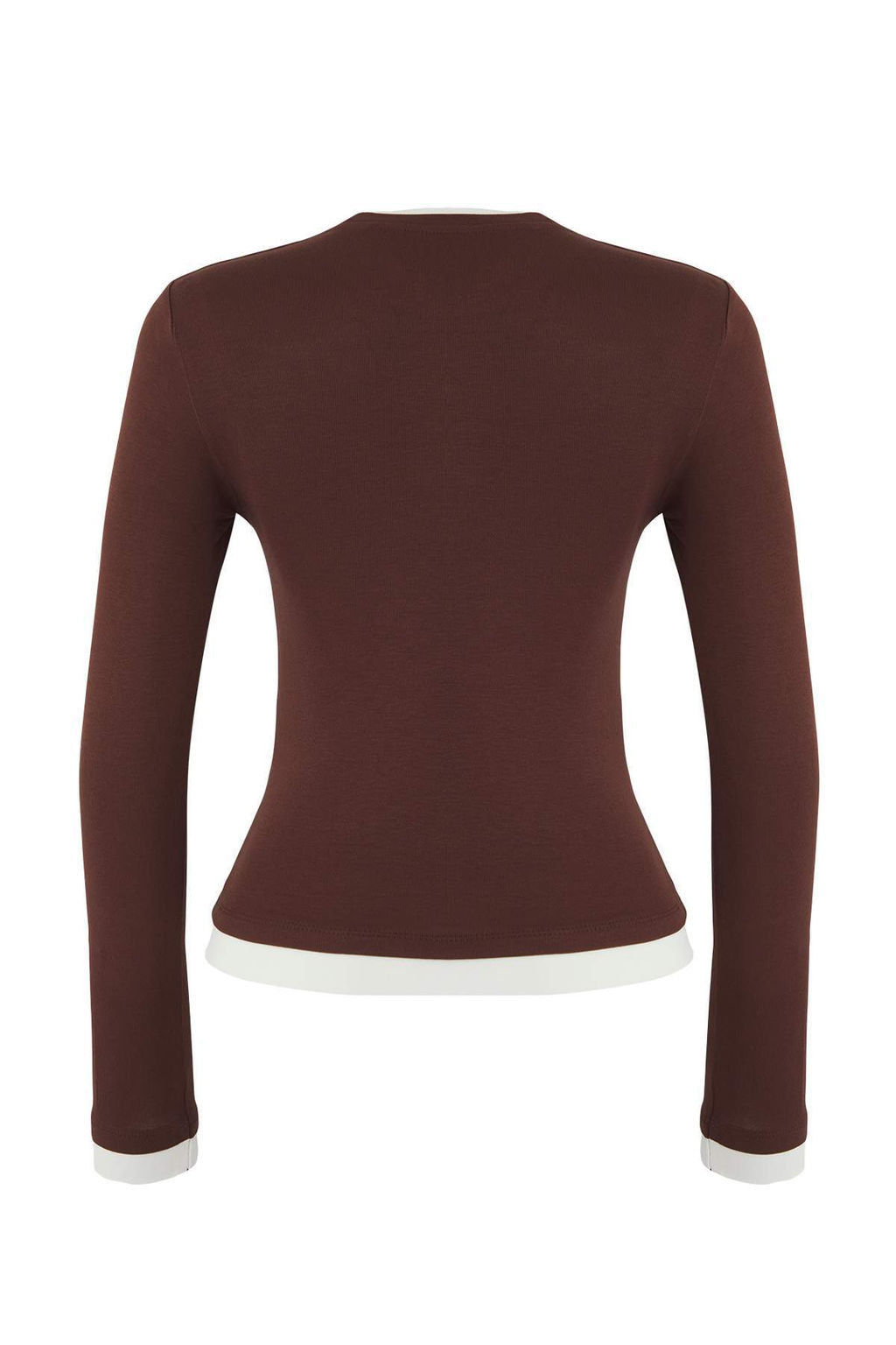 Trendyolmilla Antrasit Renk Bloklu Fitted/Vucuda Oturan Viskon/Yumusak Kumasl? Esnek Orme Bluz TWOAW25BZ00114  фото 7