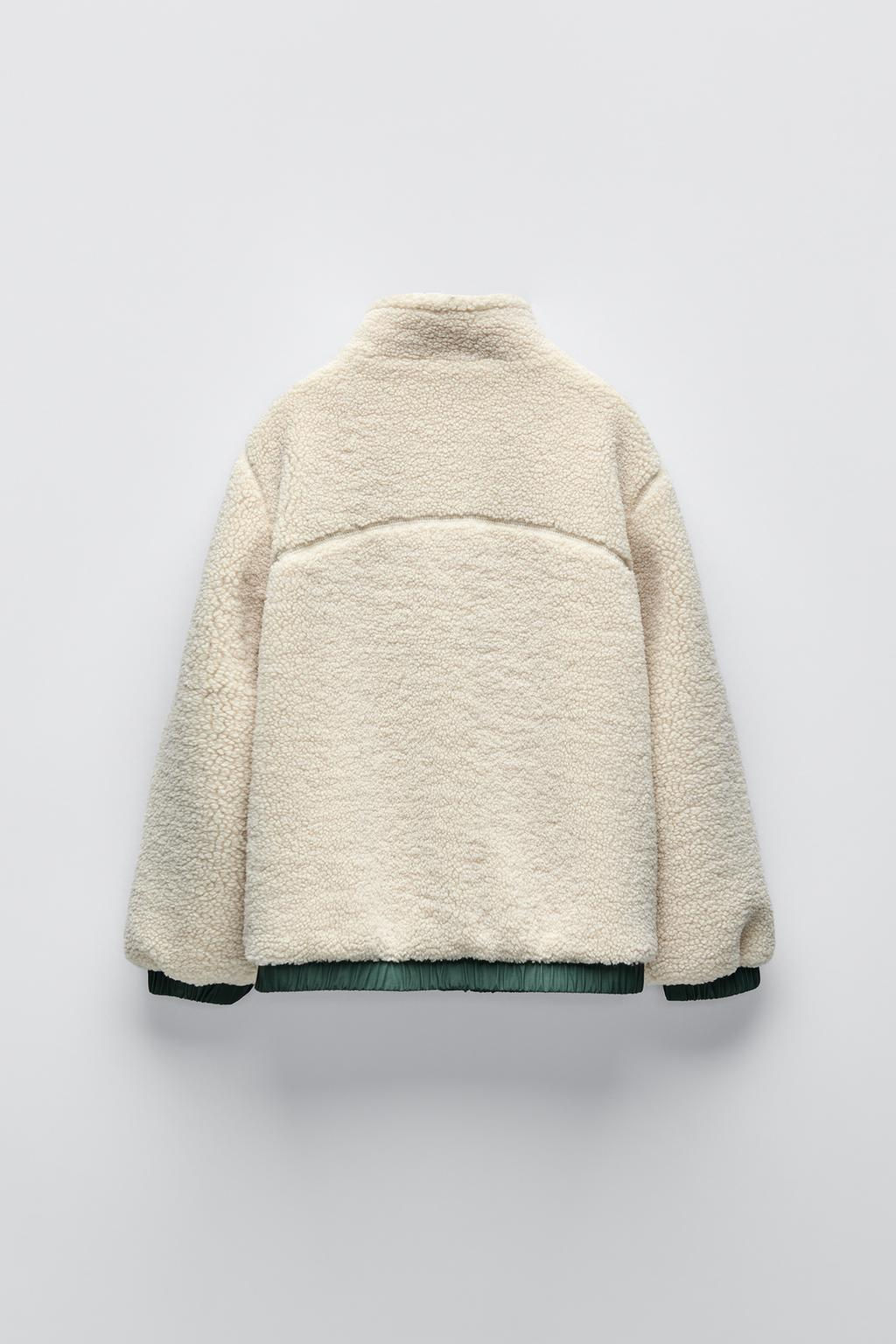 FAUX SHEARLING AND NYLON JACKET - Zara фото 2