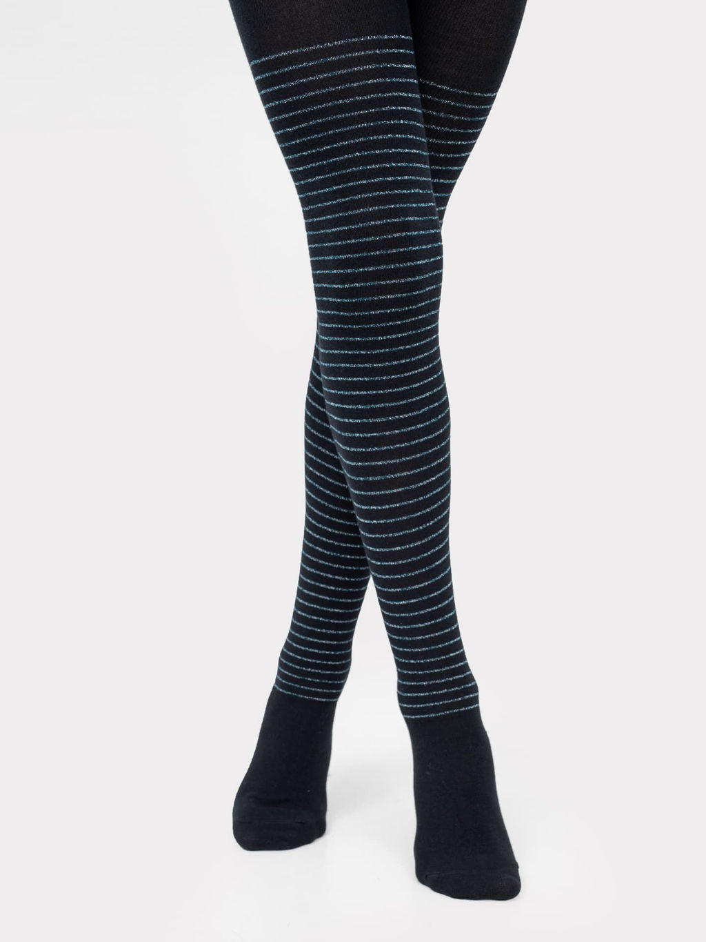 Цена за 3 пары! Гладкие детские колготки черного цвета в полоску - Mark formelle фото 2