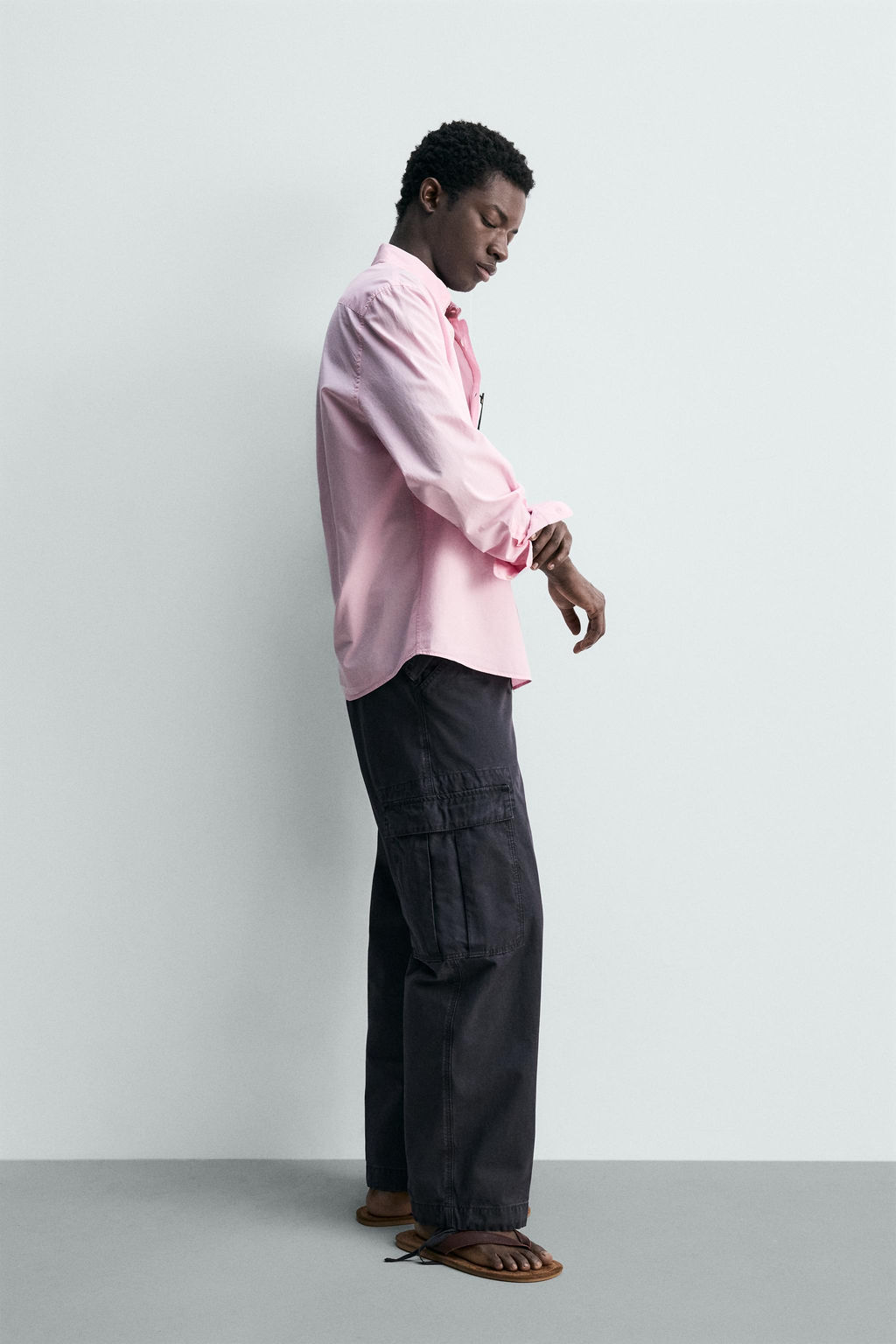 CAMISA REGULAR FIT TWILL ALGOD?N / Rosa - Zara фото 4