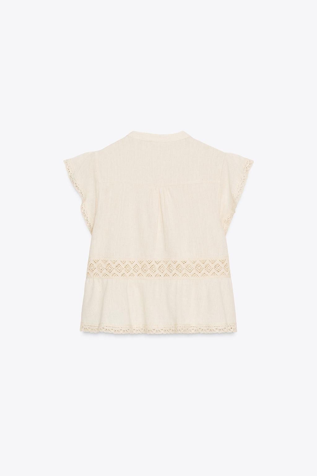 RUSTIC CROCHET LADDER STITCH TOP - Zara фото 7