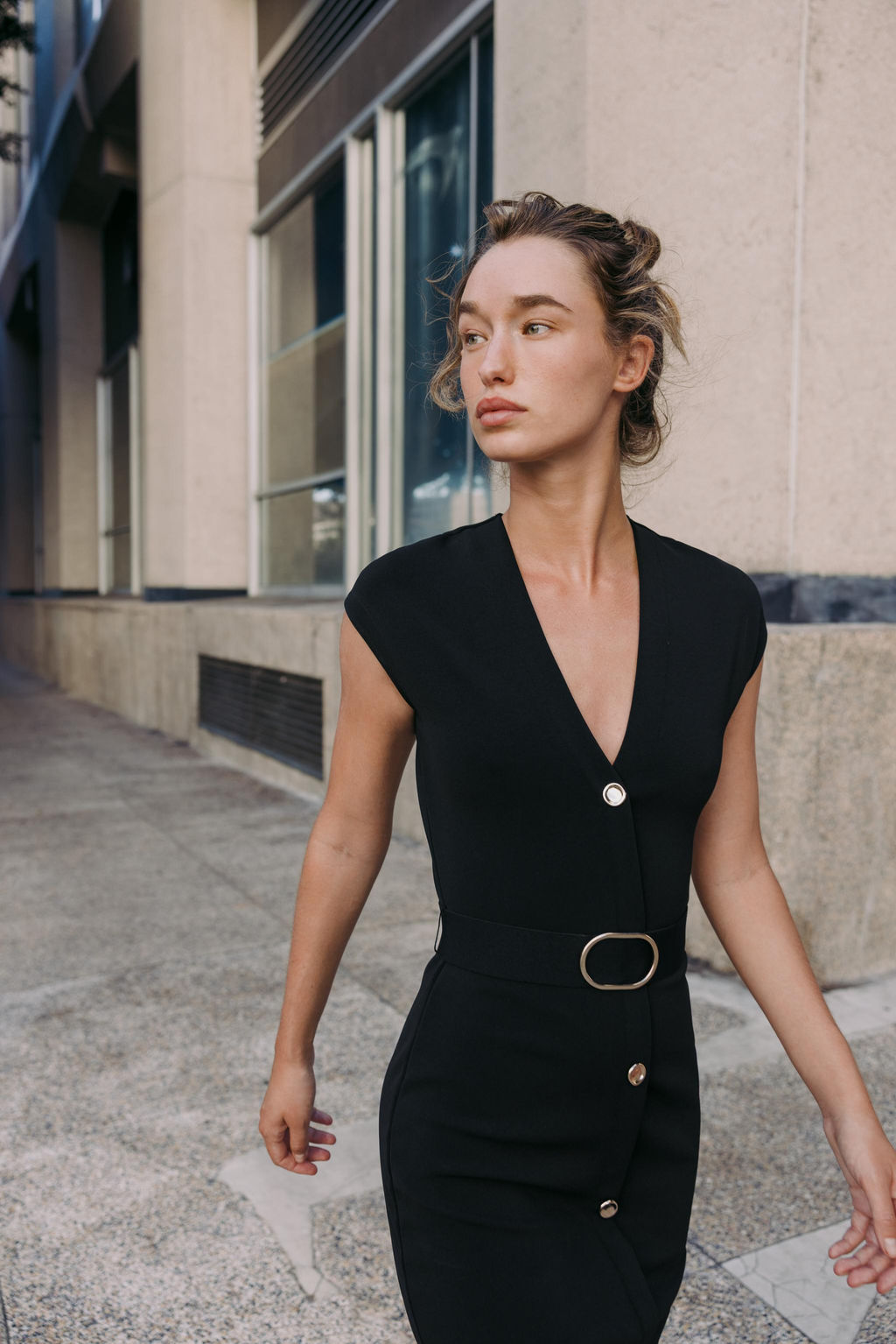 STRETCH MIDI DRESS WITH BELT - Zara фото 3