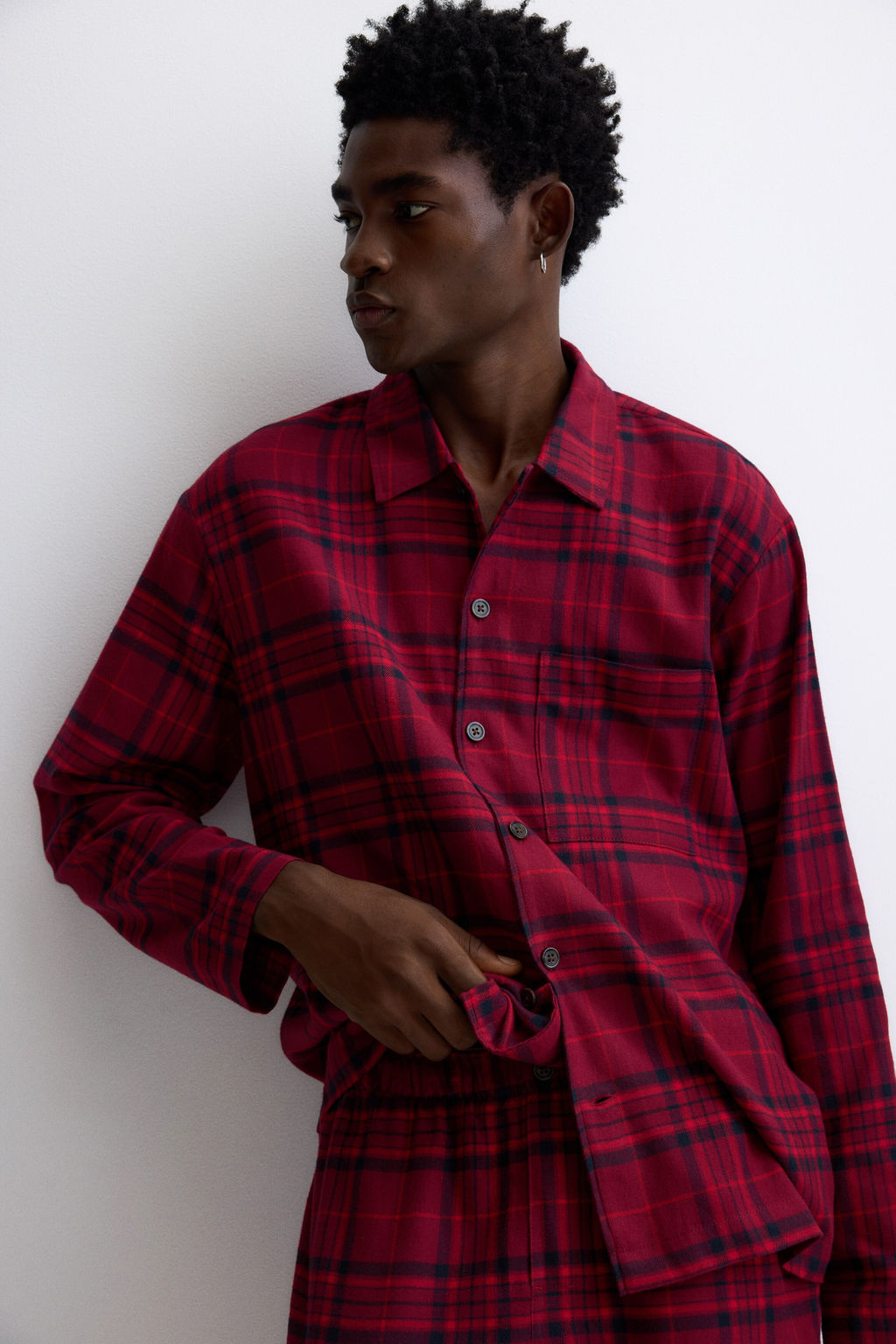 Camisa y pantal?n de pijama en franela - H&m фото 6