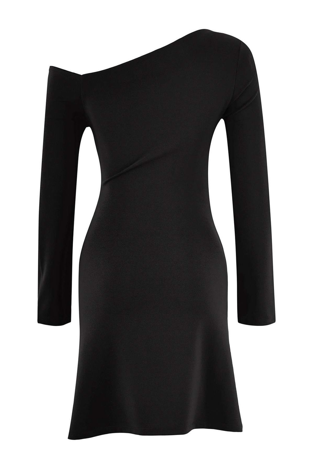 Siyah More Sustainable Buzgu/Drape Detayl? K?sa/Mini Fitilli Esnek Orme Elbise TWOAW26EL00159