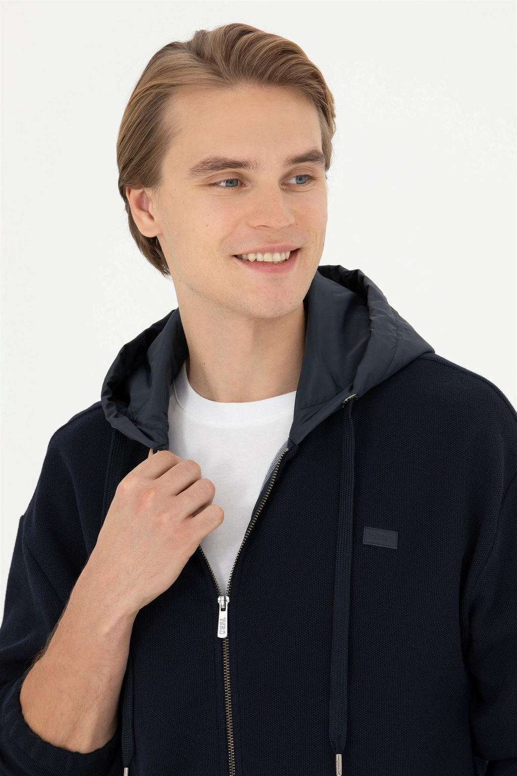 Мужской темно-синий вязаный кардиган - U.s. polo assn фото 2