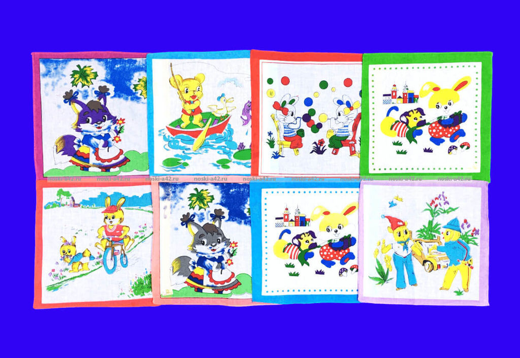 Цена за 10 пар. Носовые платки детские плотный поплин