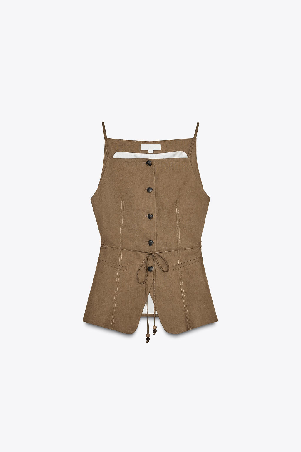 BEADED BELT WAISTCOAT IN LINEN BLEND - Zara фото 14