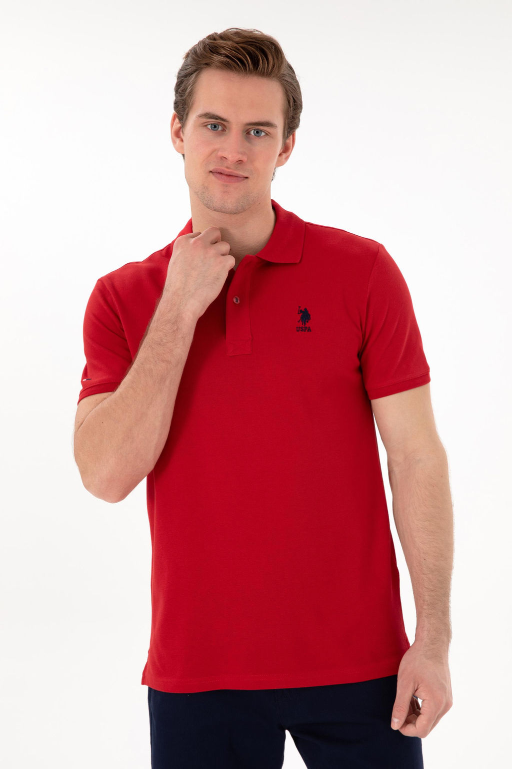 Erkek Slim Fit Polo Yaka K_rm_z_ Basic Ti__rt Sepette S_rpriz _ndirim - U.s. polo assn фото 3
