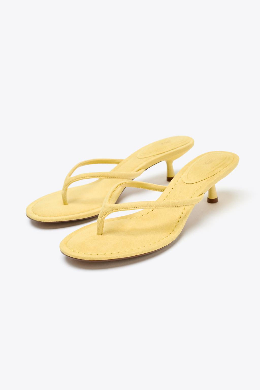 SOFT-FINISH KITTEN HEEL SANDALS - Zara фото 9