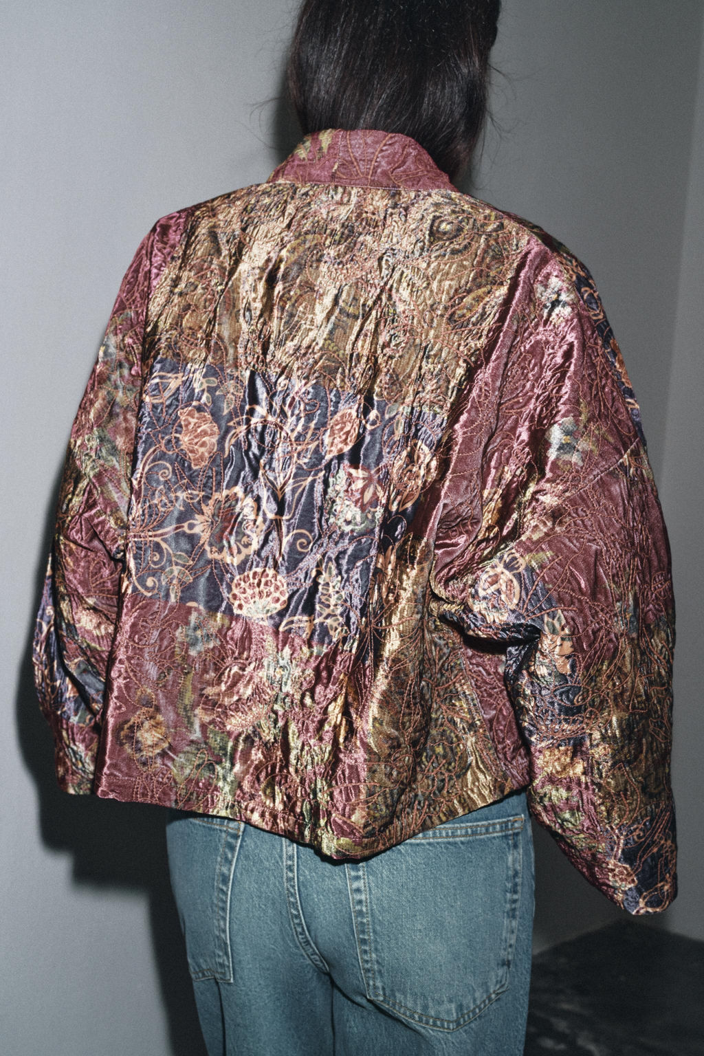 FLORAL PRINT VELVET KIMONO - Zara фото 3