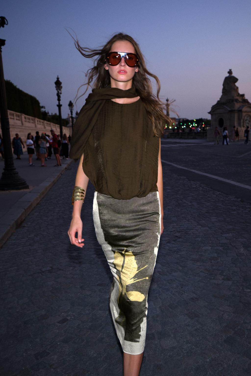 FLOWING TOP WITH SCARF - Zara фото 4