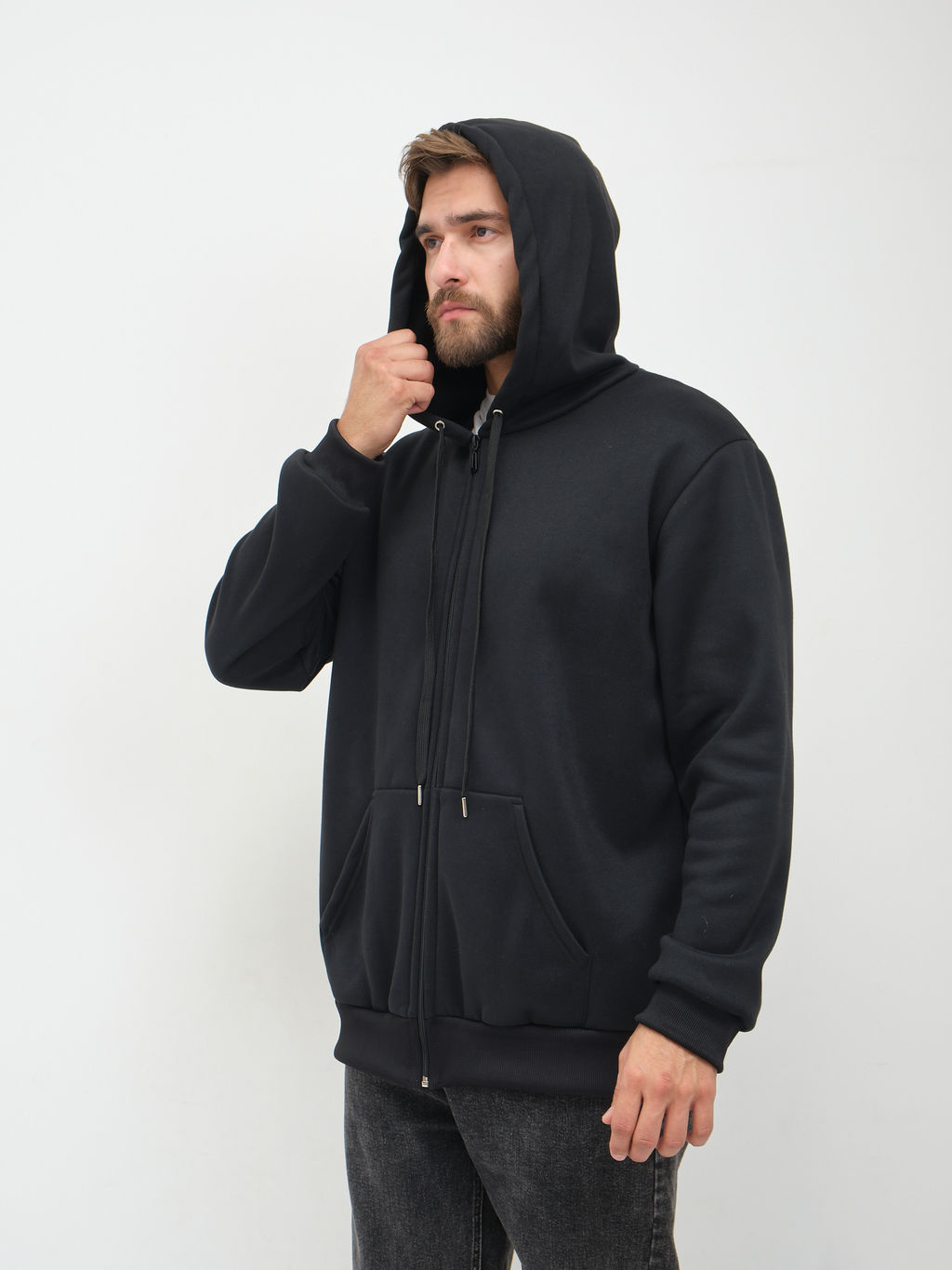 Толстовка муж. Дэнди 3-х нитка начес черный