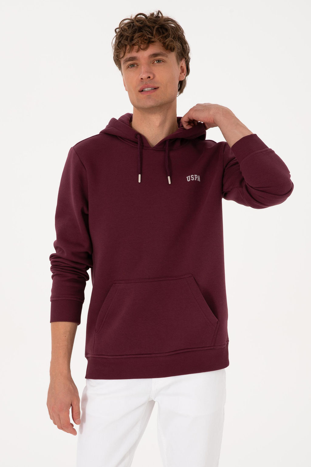 Erkek Regular Fit Kap__onlu _ardonlu Bordo Basic Sweatshirt - U.s. polo assn фото 3