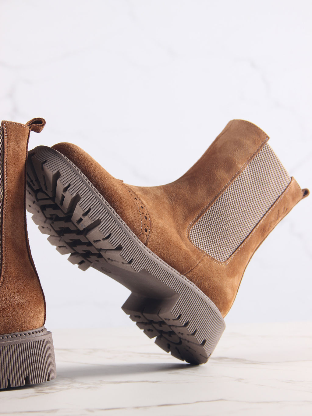 Челси 360.P.taskanaka.Серо-коричневая замша/шерсть