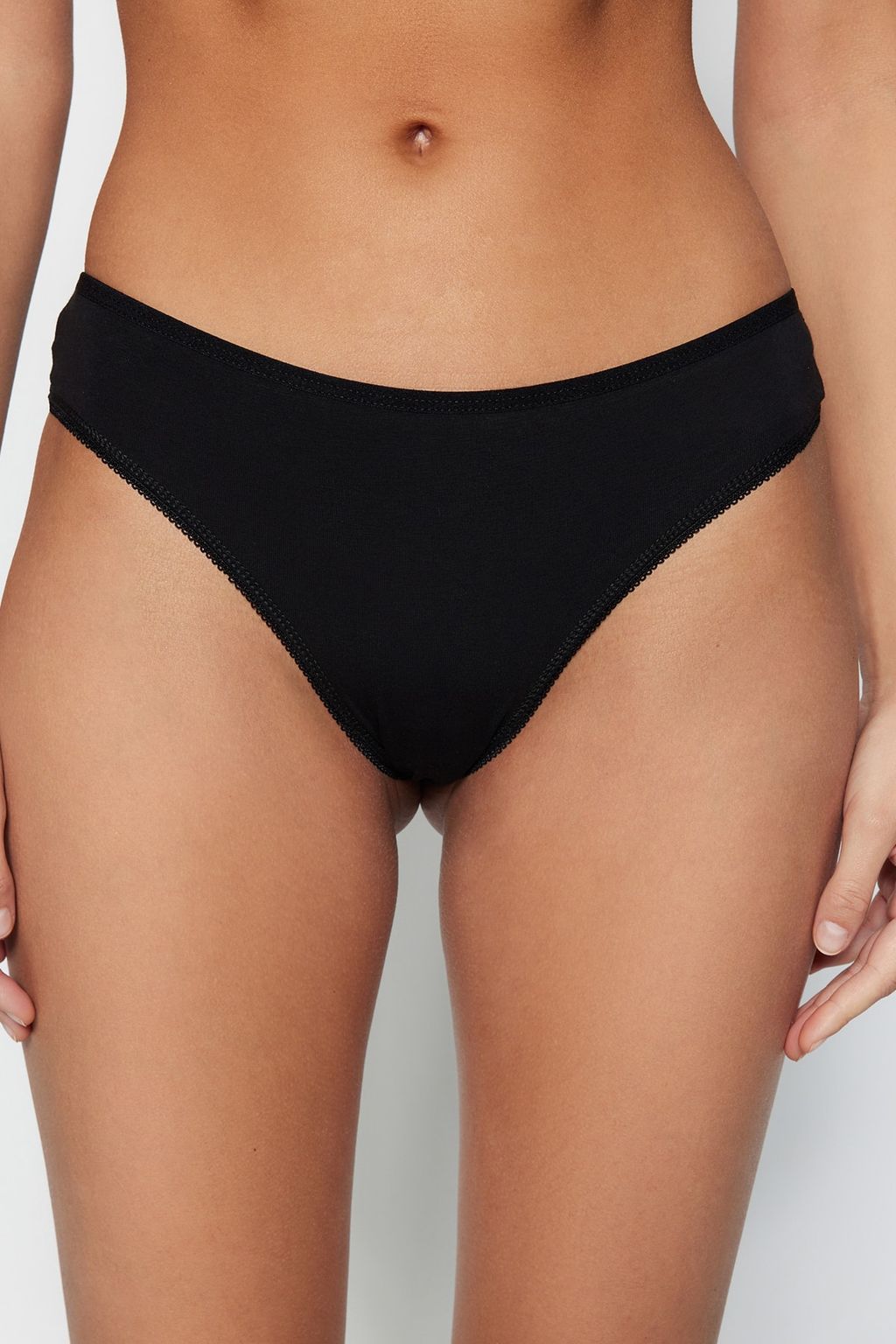 TRENDYOLMILLA Kahverengi-Cok Renkli 3lu Paket Pamuklu Dantelli Brazilian Orme Kulot THMAW21KU0008  фото 12