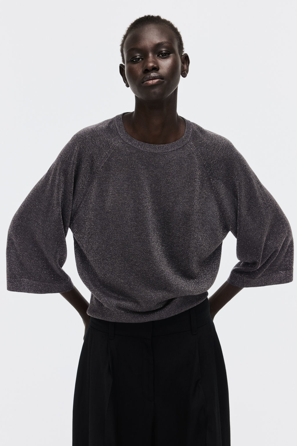 Top de punto fino con brillo - H&m фото 6
