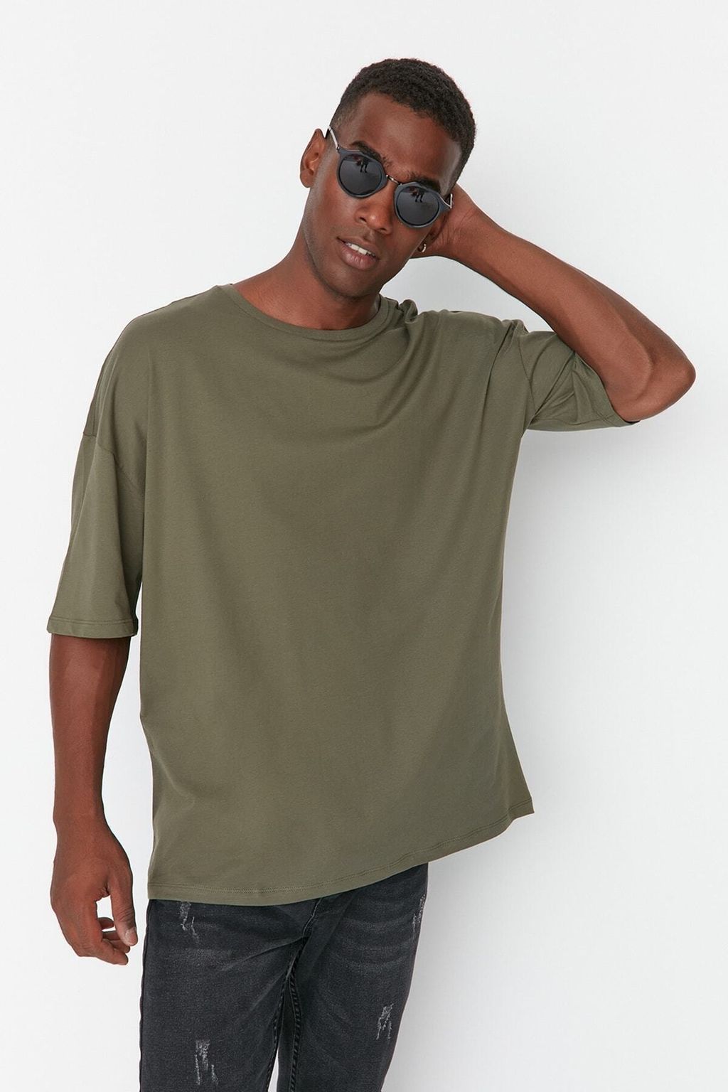 TRENDYOL MAN Tas Oversize/Genis Kesim Bisiklet Yaka Cicek Bask?l? K?sa Kol %100 Pamuklu T-Shirt TMNSS21TS1223 - Trendyolmilla фото 5