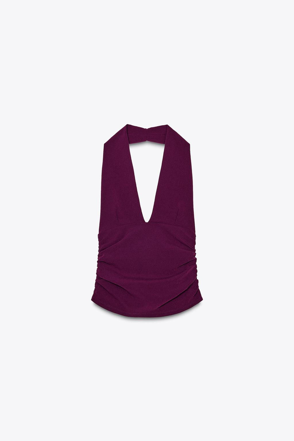 GATHERED HALTERNECK TOP - Zara фото 11
