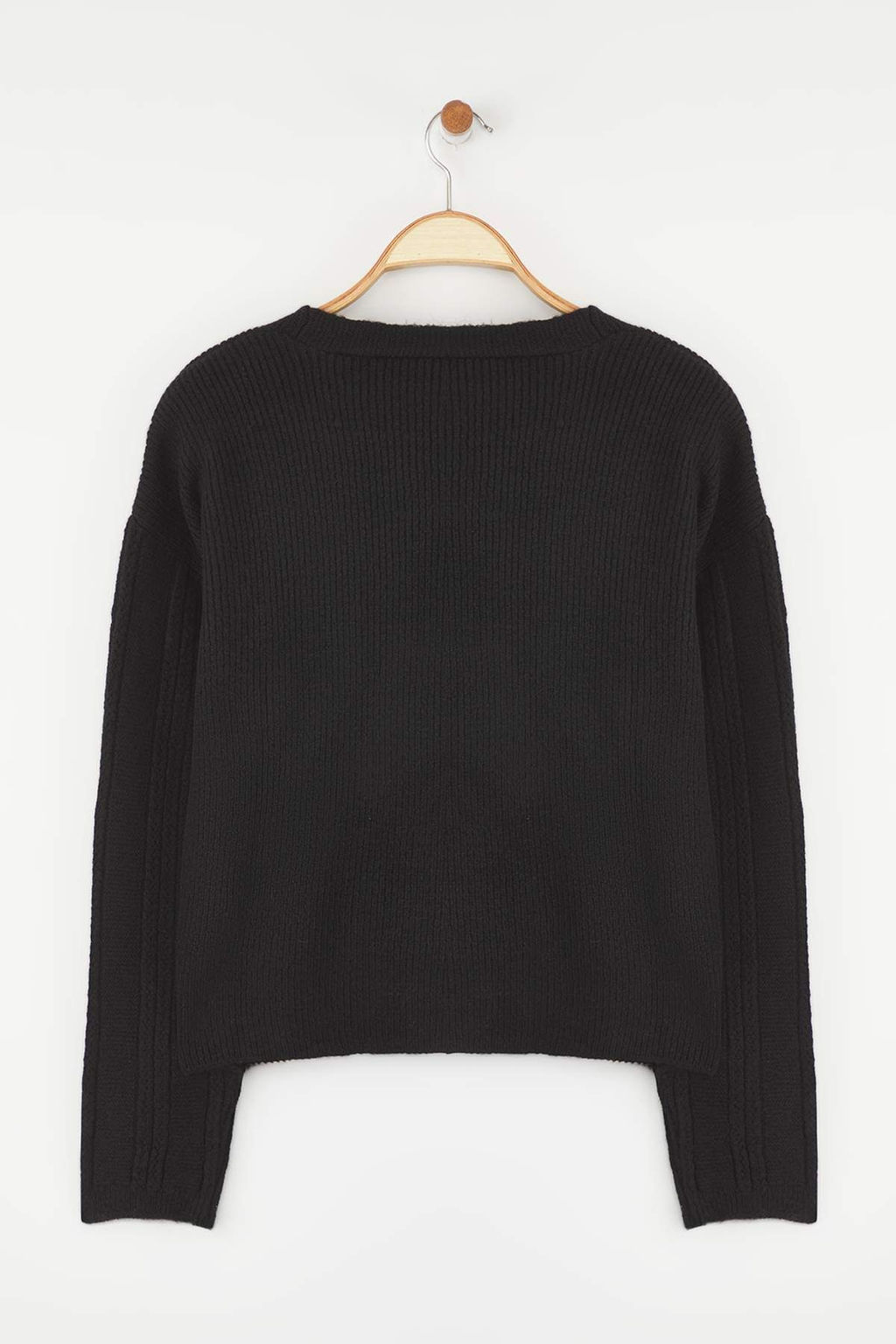 Ekru Yumusak Dokulu Kol Isleme Detayl? Genis Kal?p Triko H?rka TWOAW26HI00120 - Trendyolmilla фото 6