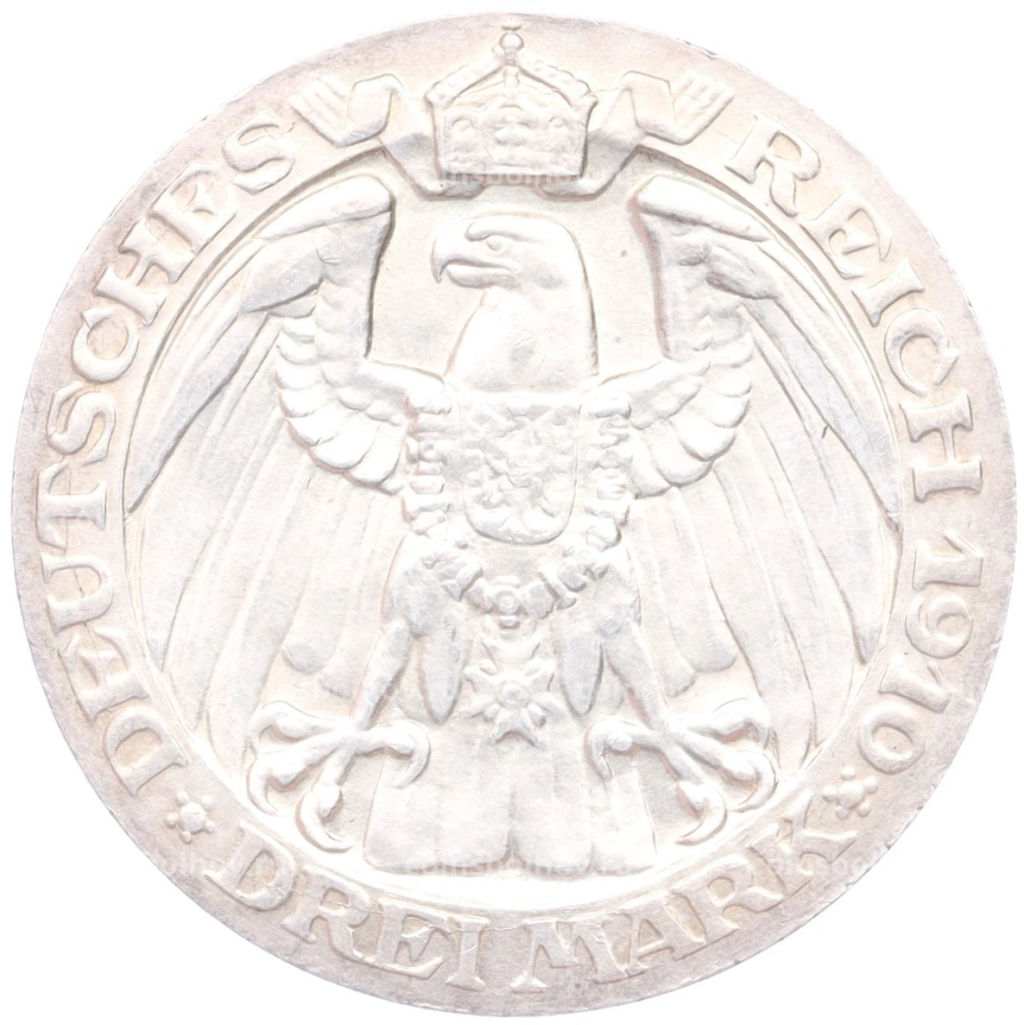 Монета 3 марки 1910 года A Германия (Пруссия) Берлинский университет