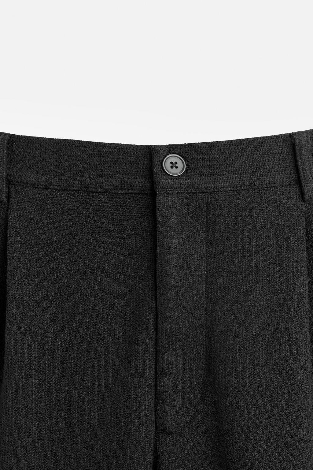 TEXTURED PLEATED TROUSERS - Zara фото 8