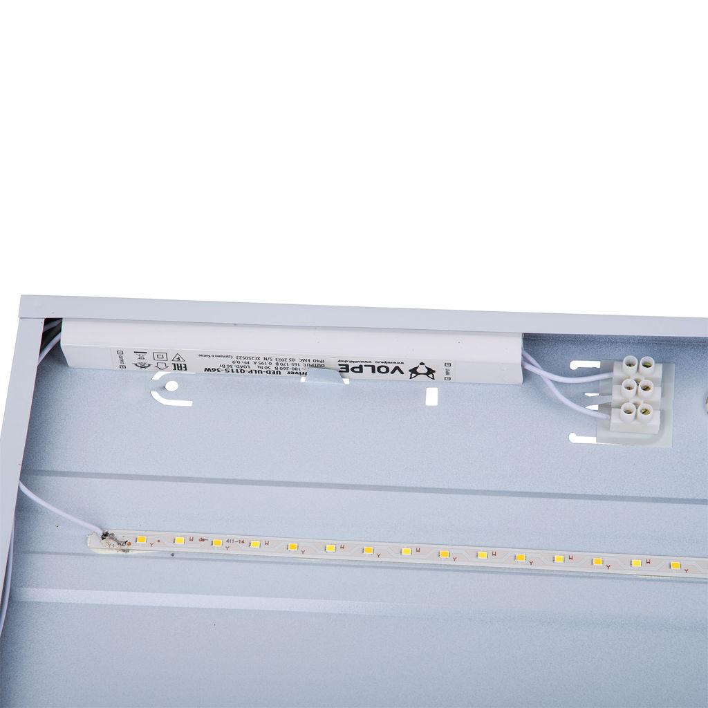 ULP-Q115 6060-36W/4000K+6500K WHITE Светильник светодиодный потолочный универсальный. Белый свет(4000K)/Холодный свет(5000К)/Дневной свет(6500K). Рассеиватель призма. Встроенный и/п. Корпус белый. ТМ Volpe