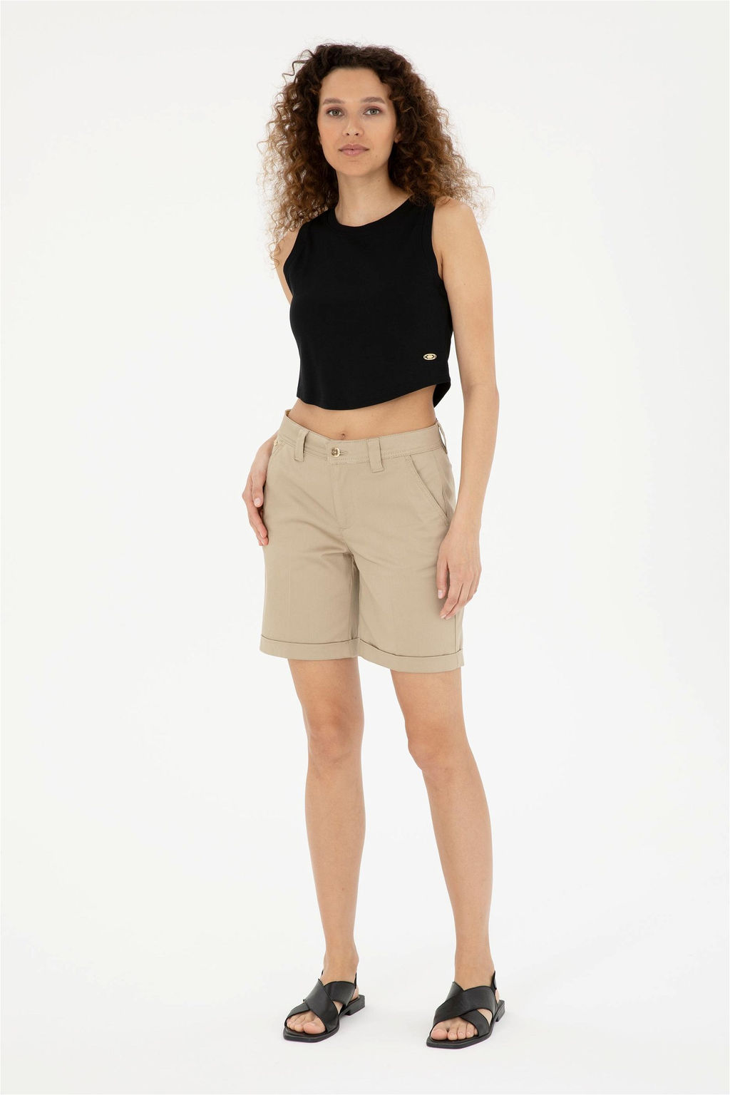 Женские тканые шорты светло-хаки Неожиданная скидка в корзине