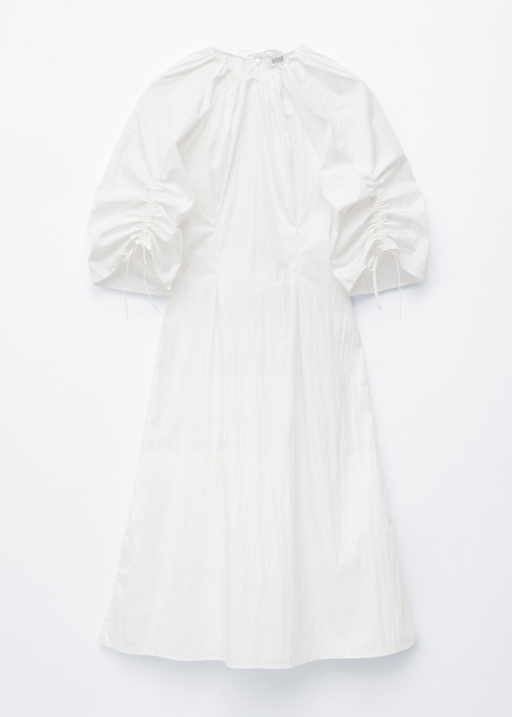 Vestido midi escultural con cordones de ajuste