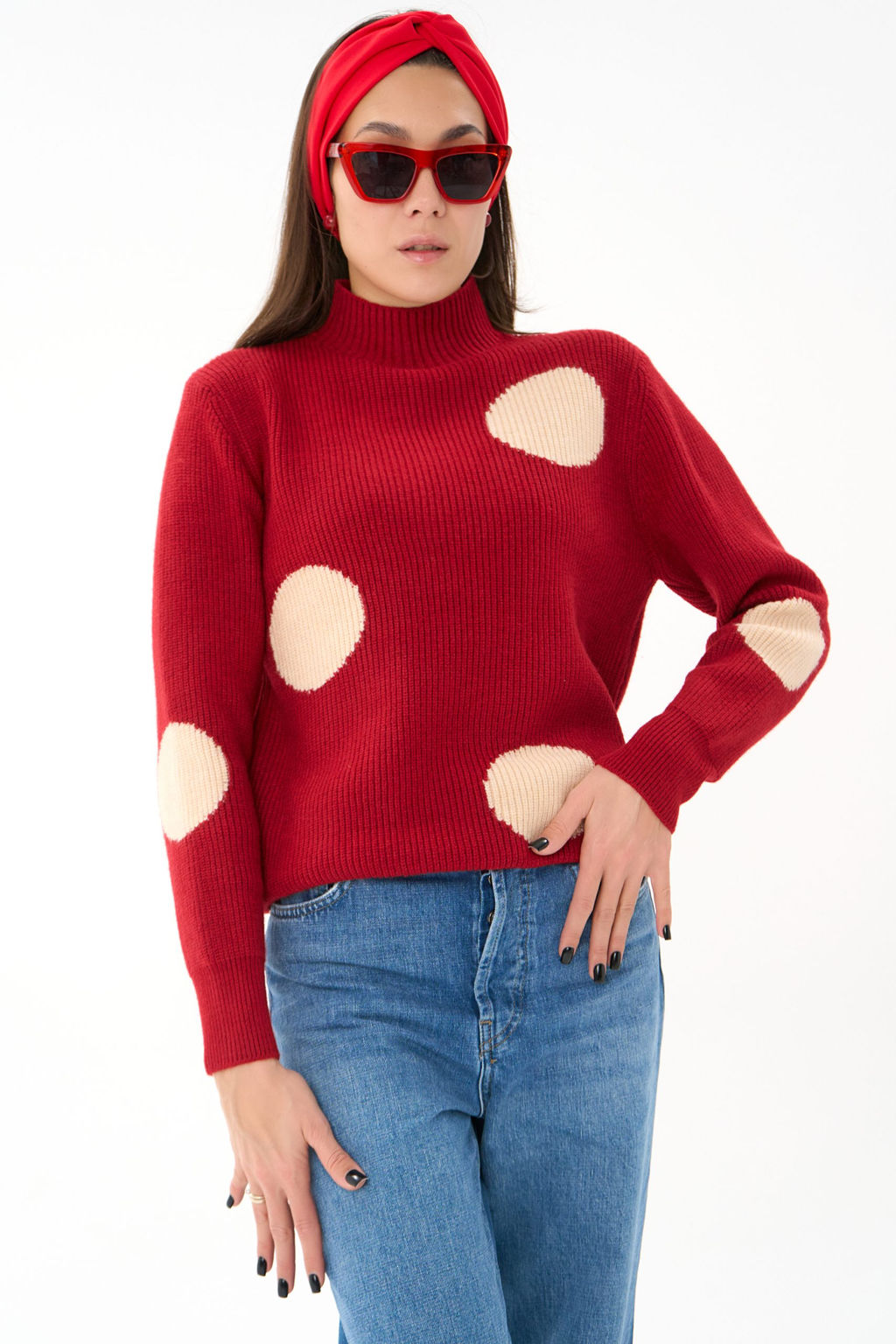 Свитер Зои (красный) - Эльза фото 4