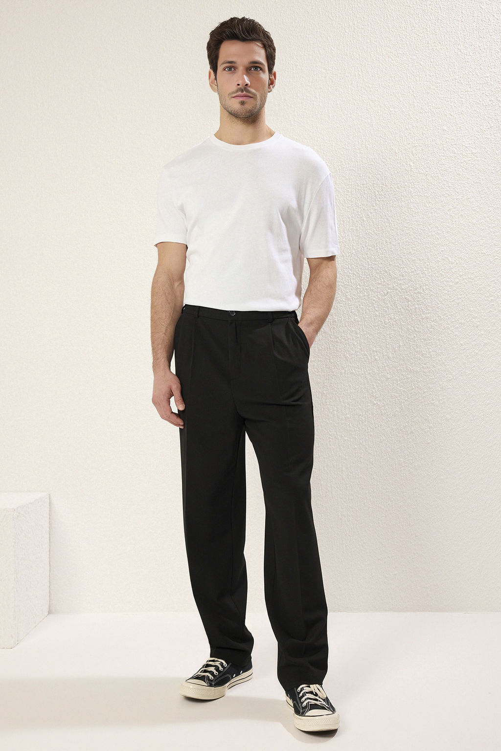 TRENDYOL MAN Siyah Wideleg Baggy Rahat Kal?p Dokuma Kumas Pantolon TMNSS25PL00009 - Trendyolmilla фото 25