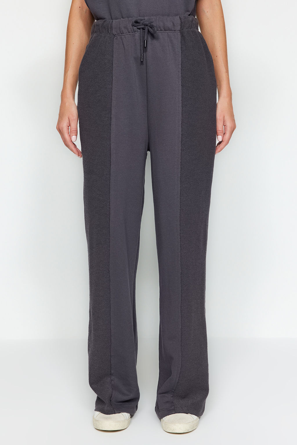 Antrasit Yuksek Bel Kal?n Orme Esofman Alt? Pantolon TWOAW24EA00015 - Trendyolmilla фото 3