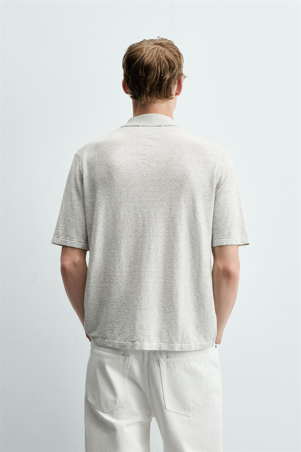 POLO PUNTO C??AMO - ALGOD?N / Gris vigor?