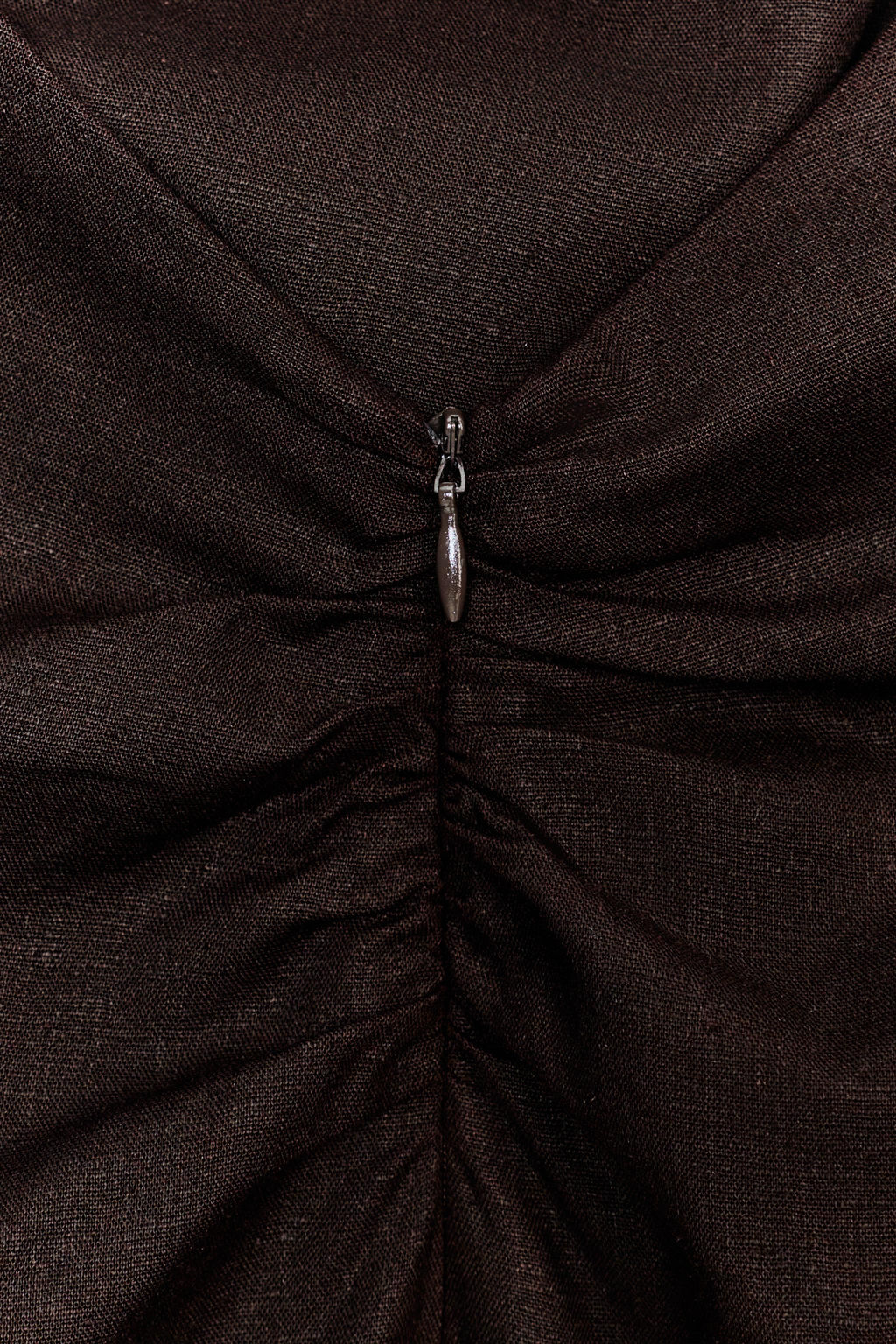 VESTIDO MIDI HALTER CON LINO / Marr?n oscuro - Zara фото 9
