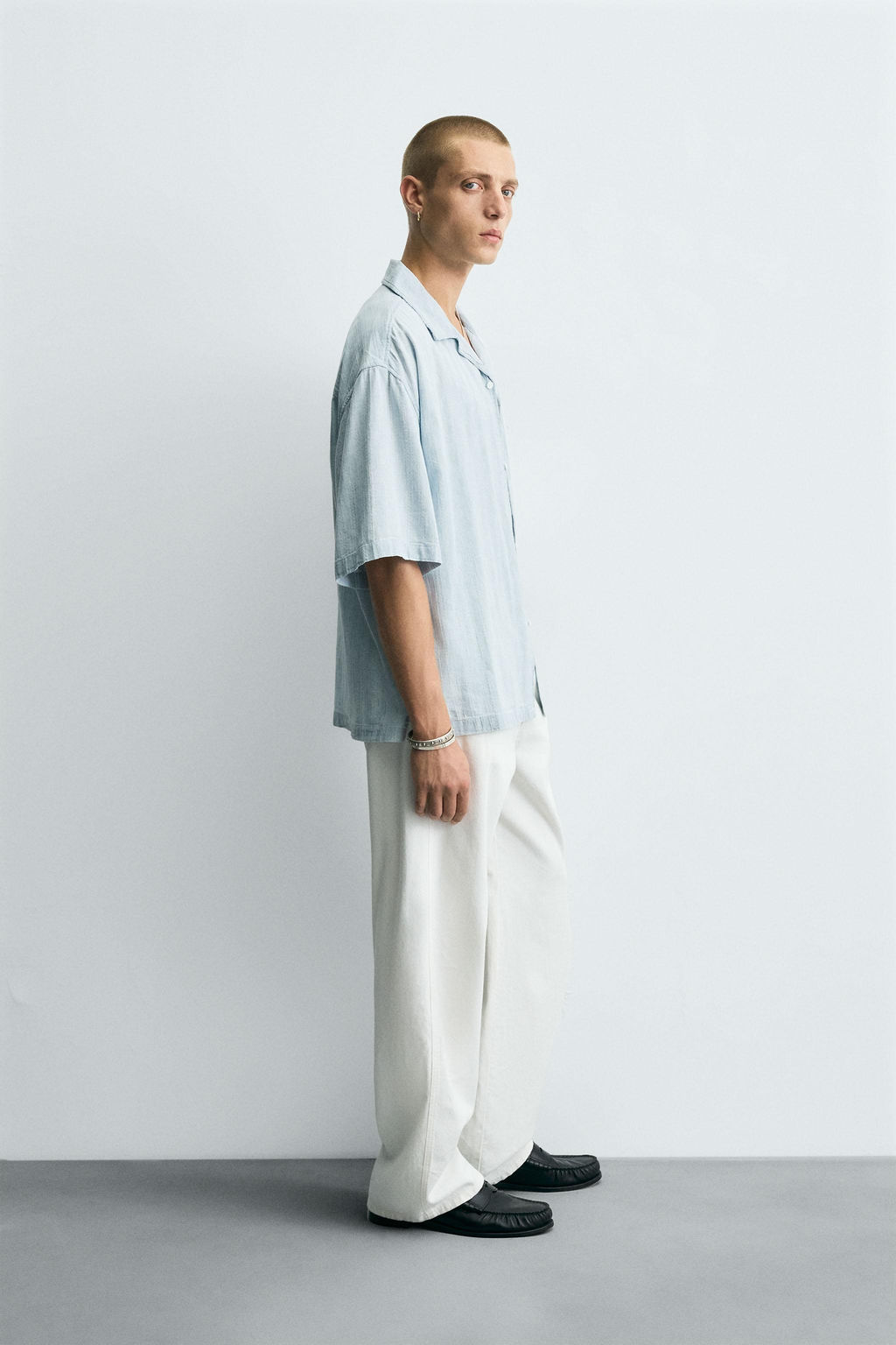 STRIPED JACQUARD WASHED SHIRT - Zara фото 4