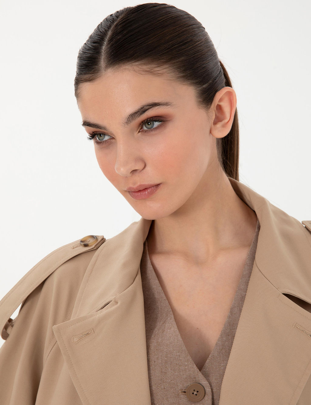 Bej Oversize Tren_kot - Pierre cardin фото 2