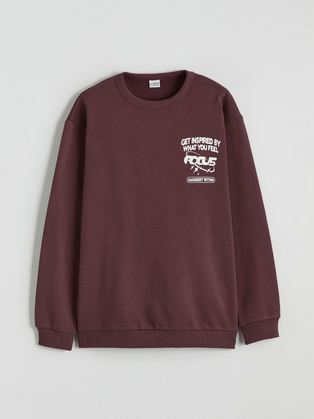 Bask?l? Erkek ?ocuk Kal?n Sweatshirt