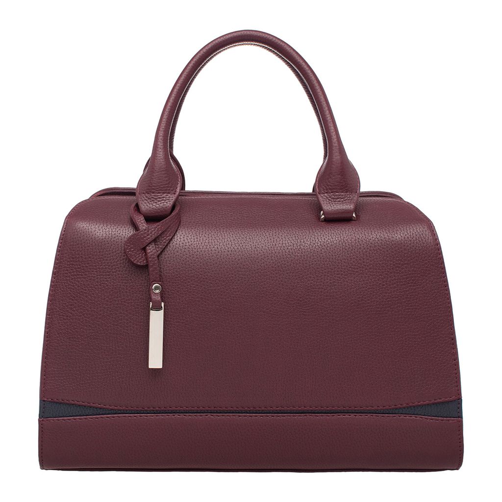Женская кожаная сумка Emra Burgundy/Dark Blue