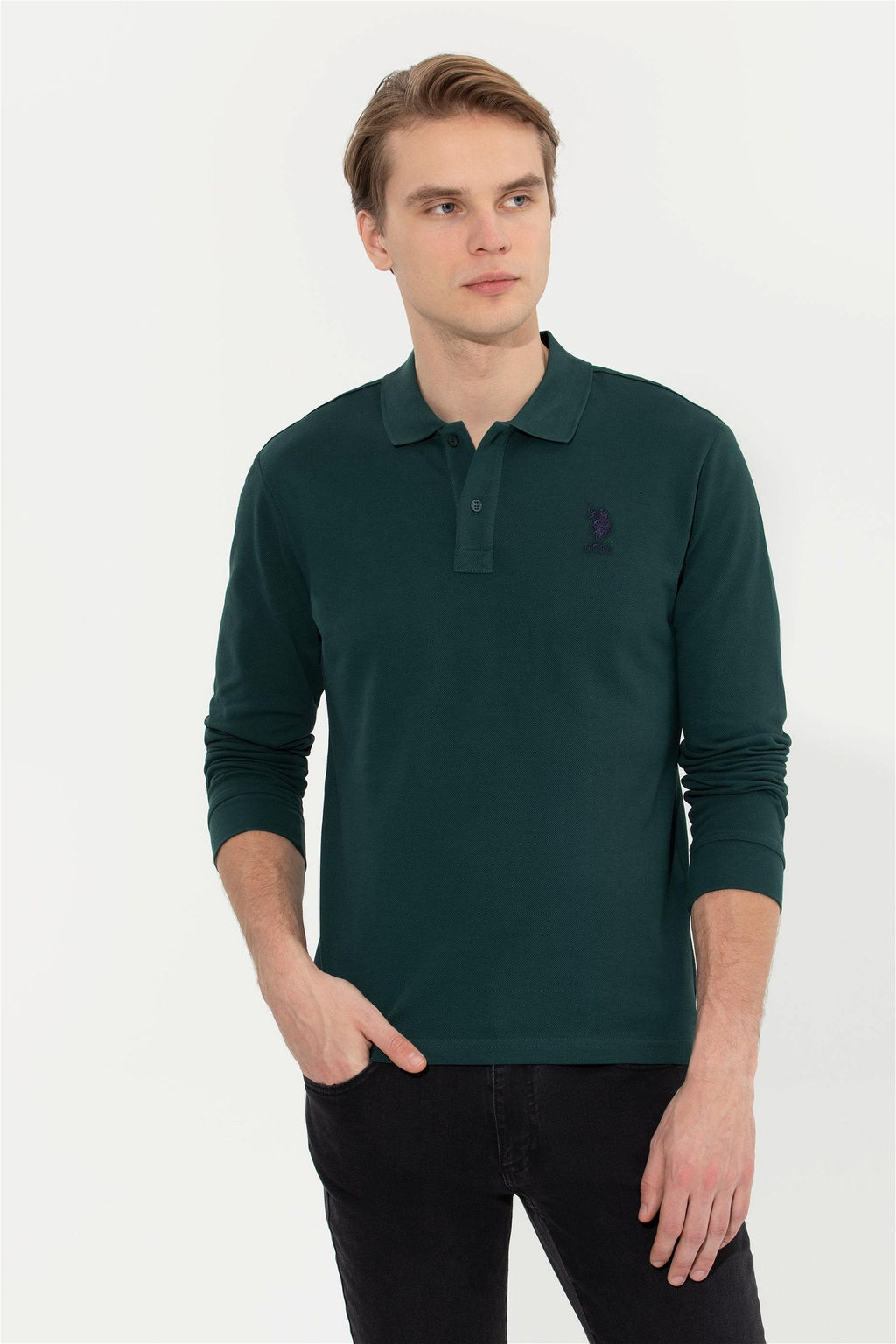 Мужской темно-зеленый базовый свитшот Неожиданная скидка в корзине - U.s. polo assn фото 4