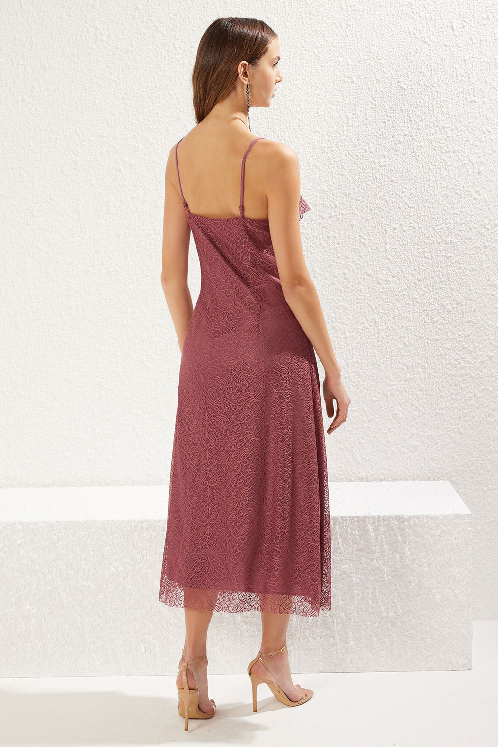 Gul Kurusu Volan Detayl? Astarl? Dantel Orme S?k Abiye Gece Mezuniyet Elbisesi TPRSS25EL00034 - Trendyolmilla фото 5