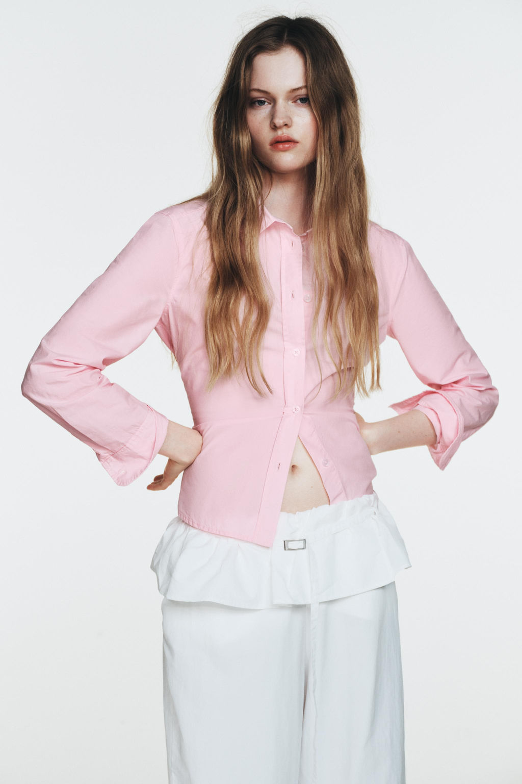 NYLON TROUSERS WITH OVERLAY WAIST - Zara фото 6
