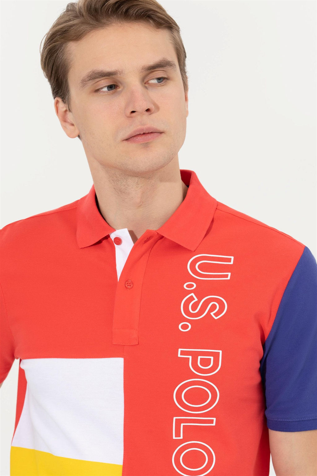 U. S. Polo Assn Мужская красная футболка с воротником-поло - U.s. polo assn фото 9